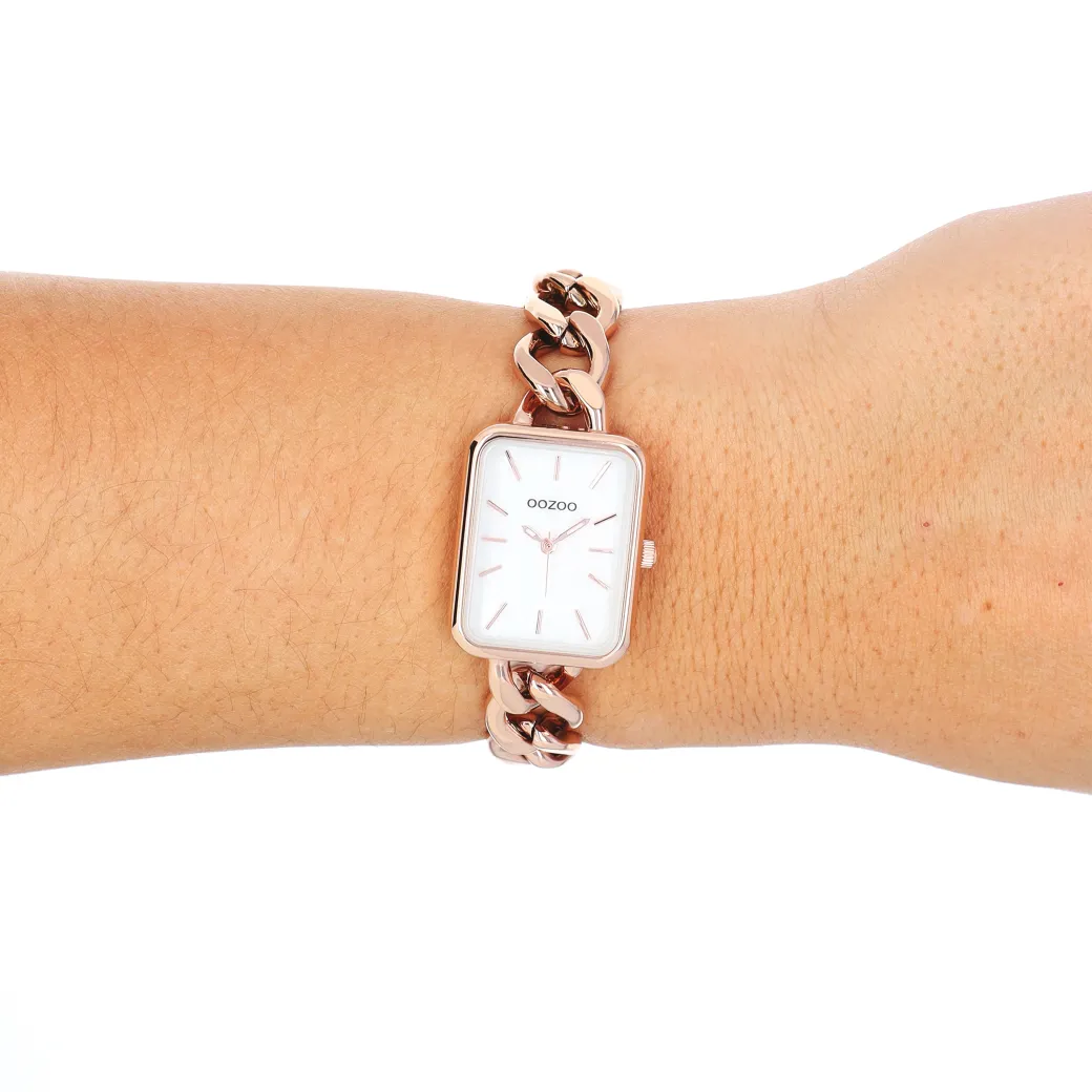 Rosé goudkleurige OOZOO horloge met schakelarmband - C11134