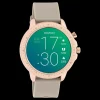 Rosé goudkleurige OOZOO smartwatch met taupe rubber band - Q00302