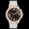 Rosé goudkleurige OOZOO smartwatch met steengrijze rubber band - Q00323
