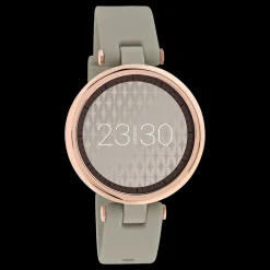 Rosé goudkleurige OOZOO smartwatch met taupe rubber band - Q00402