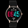 Rosé goudkleurige OOZOO smartwatch met zwarte rubber band - Q00133