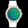 Rosé goudkleurige OOZOO smartwatch met witte rubber band - Q00322