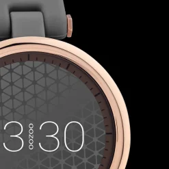Rosé goudkleurige OOZOO smartwatch met grijze rubber band - Q00404