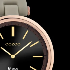 Rosé goudkleurige OOZOO smartwatch met taupe rubber band - Q00402