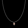 Rosé goudkleurig/rode ketting met een paddenstoel bedeltje