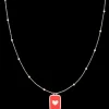 Rosé goudkleurig/rode ketting met een hart plaatje