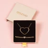 Rosé kleurige armband + ketting set met groot hart