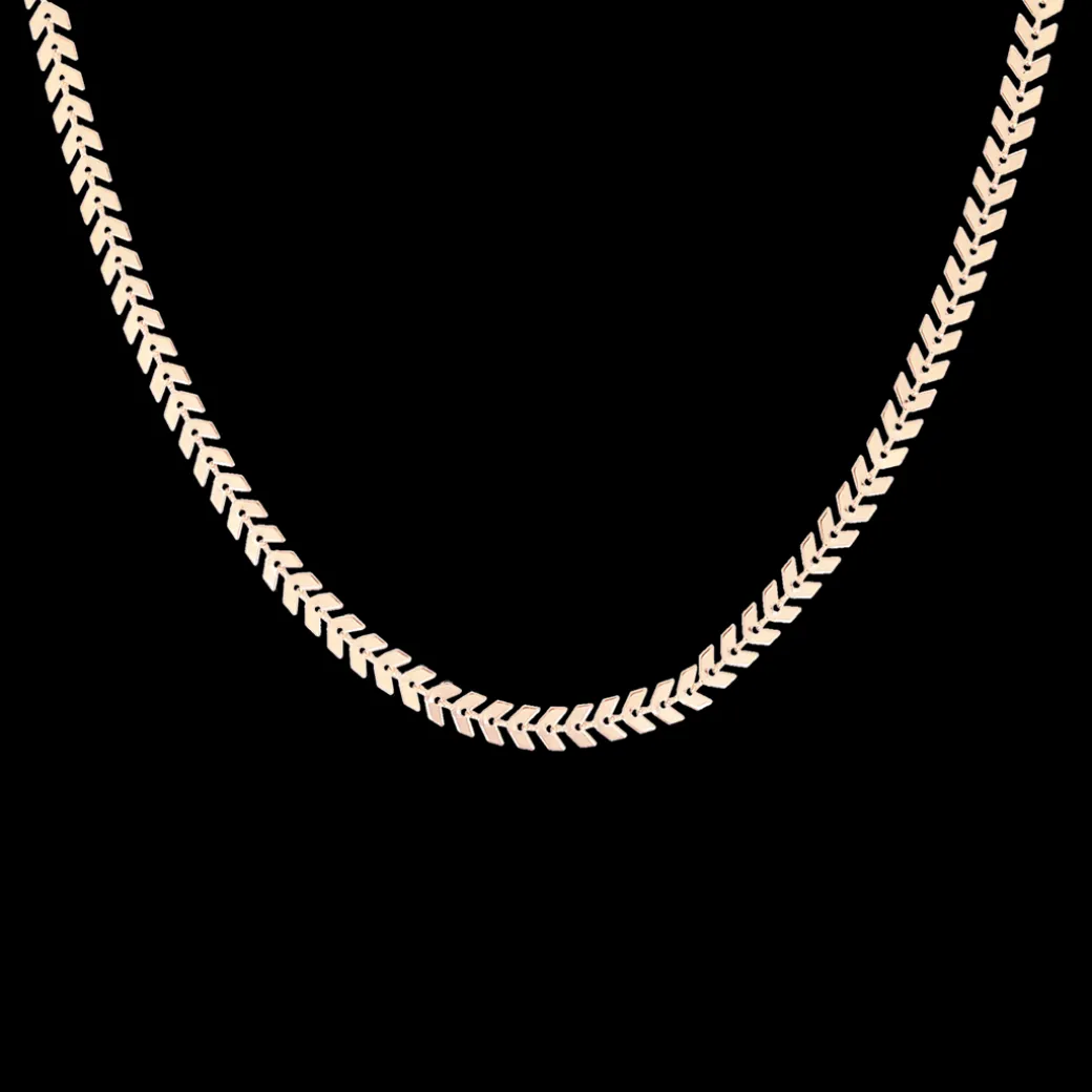Rosé kleurige armband + ketting set met V-schakel