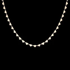 Rosé kleurige armband + ketting set met hartjes