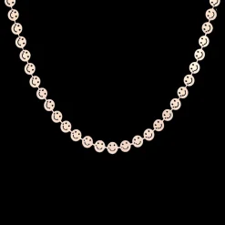 Rosé kleurige armband + ketting set met smileys
