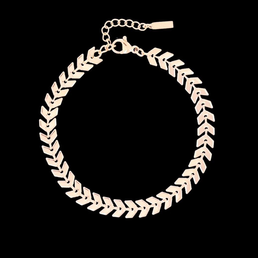 Rosé kleurige armband + ketting set met V-schakel