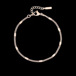 Rosé kleurige armband + ketting set met klassiek detail