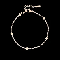 Rosé kleurige armband + ketting set met bolletjes
