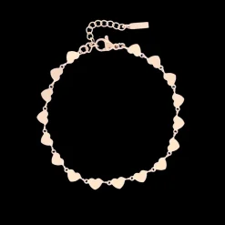 Rosé kleurige armband met hartjes