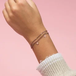 Rosé kleurige armband met klassiek detail
