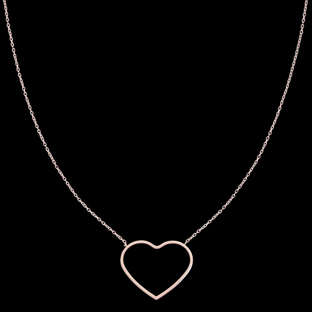 Rosé kleurige ketting met groot hart