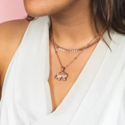 Rosé kleurige ketting met V-schakel