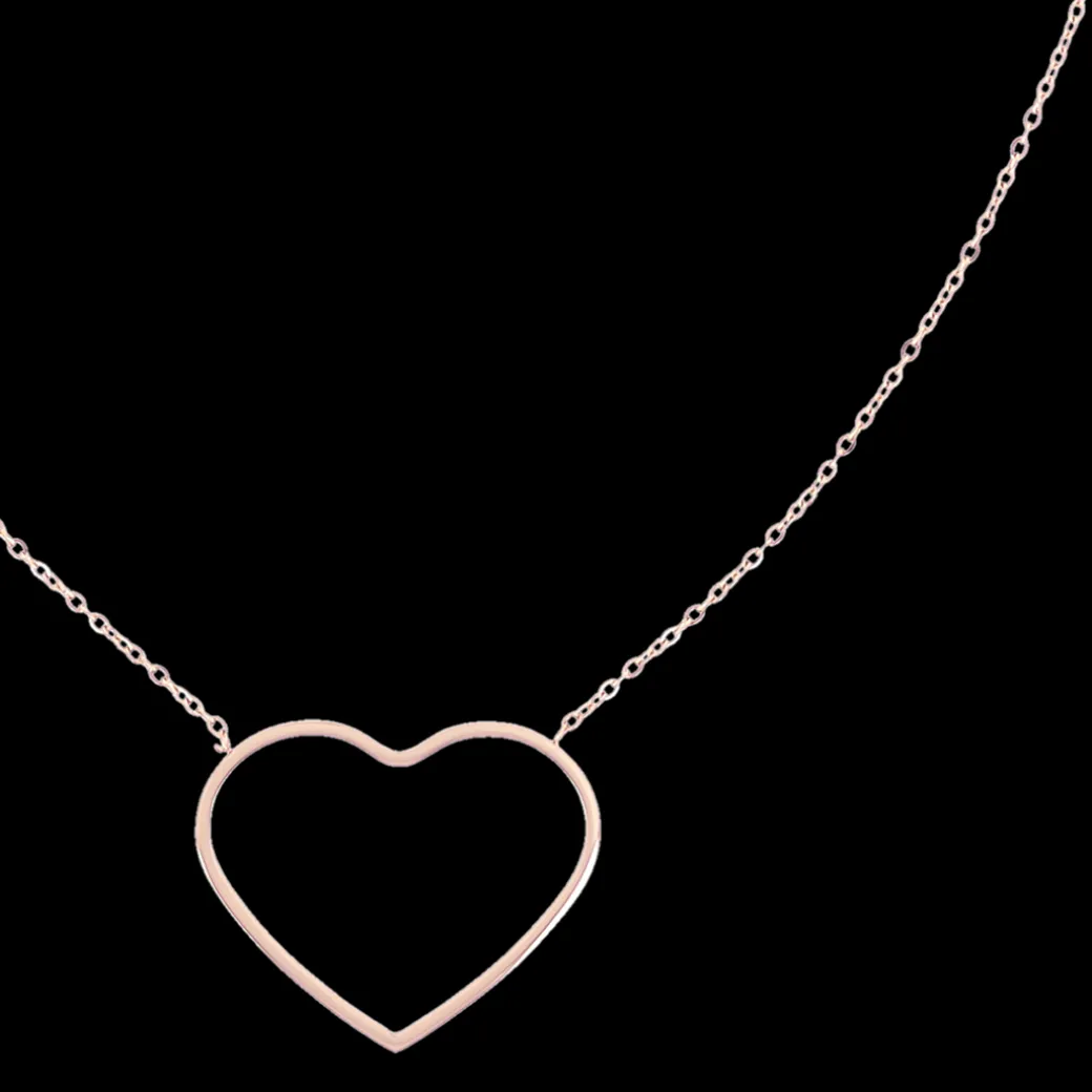 Rosé kleurige ketting met groot hart