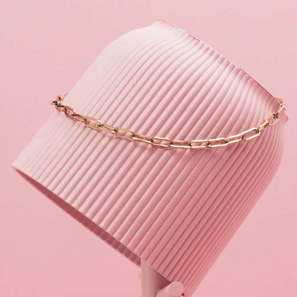Rosé kleurige ketting met grove schakels