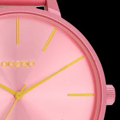 Roze schelpkleurige OOZOO horloge met leren band - C11250