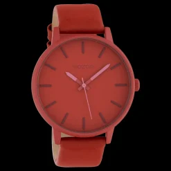 Sienna rode OOZOO horloge met leren band - C10381