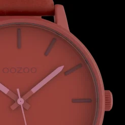 Sienna rode OOZOO horloge met leren band - C10381