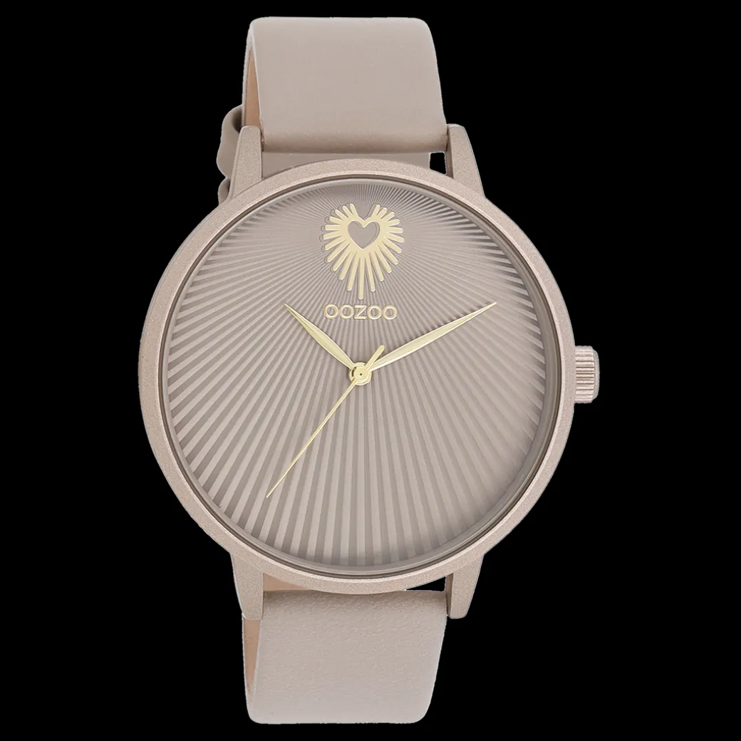 Taupe OOZOO horloge met leren band - C11245