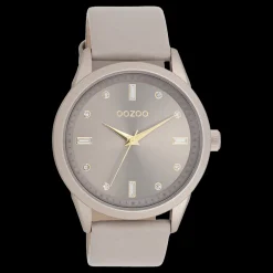 Taupe OOZOO horloge met leren band - C11287