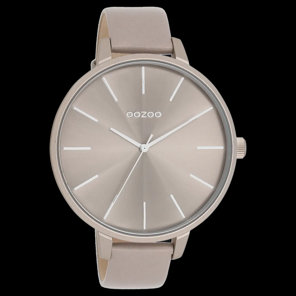 Taupe OOZOO horloge met leren band - C11347