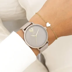 Taupe OOZOO horloge met leren band - C11245