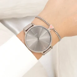 Taupe OOZOO horloge met leren band - C11347