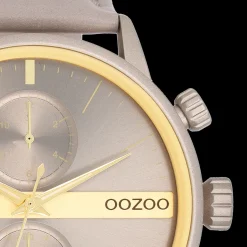 Taupe OOZOO horloge met leren band - C11315