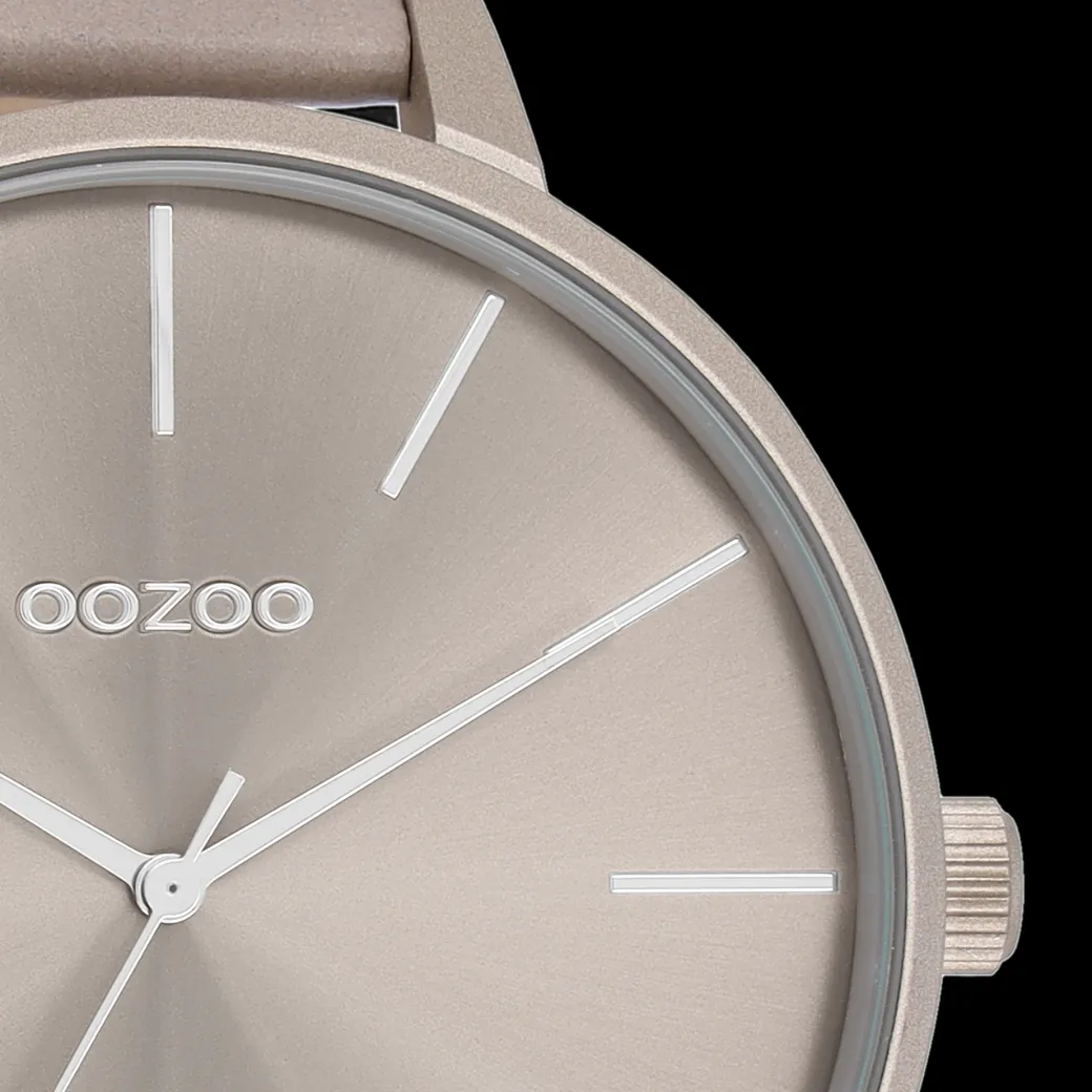 Taupe OOZOO horloge met leren band - C11347