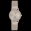 Taupe OOZOO horloge met metalen mesh armband - C20339