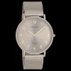 Taupe OOZOO horloge met metalen mesh armband - C20380