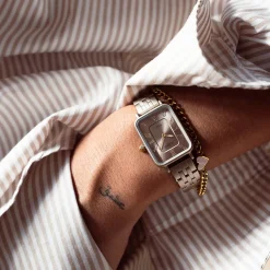 Taupe OOZOO horloge met roestvrijstalen armband roestvrijstalen armband - C20412