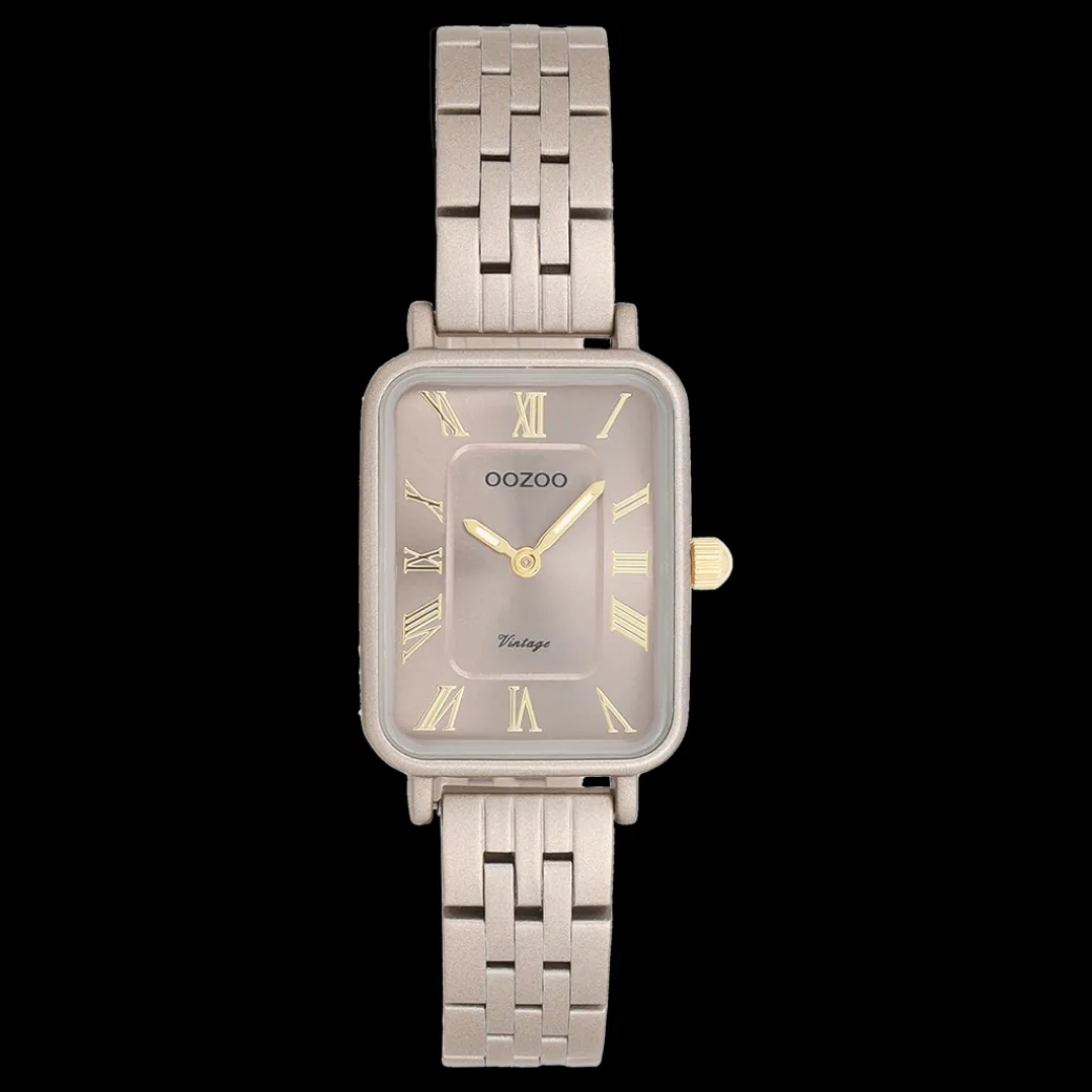 Taupe OOZOO horloge met roestvrijstalen armband roestvrijstalen armband - C20412
