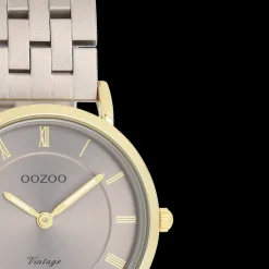 Taupe OOZOO horloge met roestvrijstalen armband - C20375