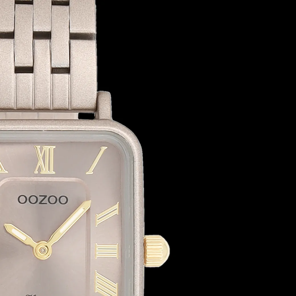 Taupe OOZOO horloge met roestvrijstalen armband roestvrijstalen armband - C20412