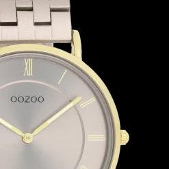 Taupe OOZOO horloge met roestvrijstalen armband - C20368