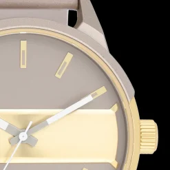 Taupe/goudkleurige OOZOO horloge met taupe leren band - C11317