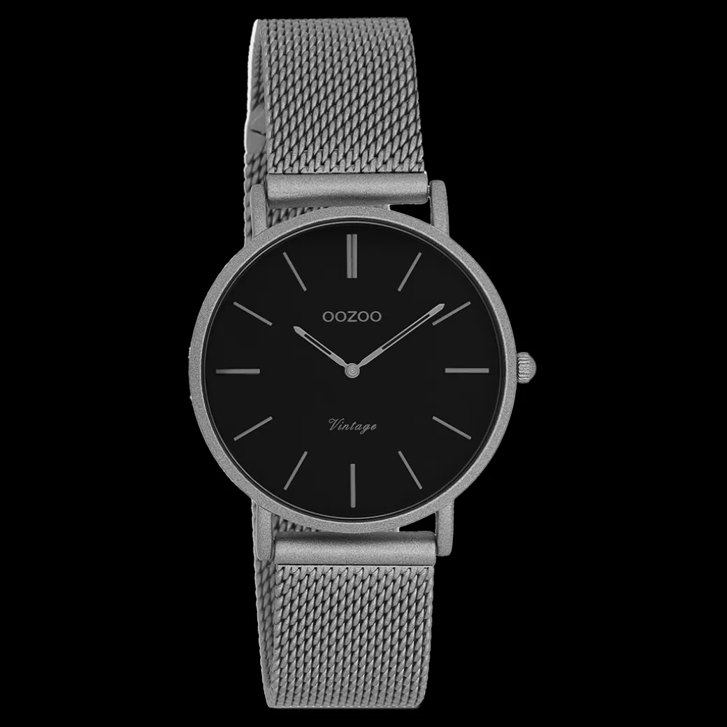Titanium OOZOO horloge met metalen mesh armband - C9931