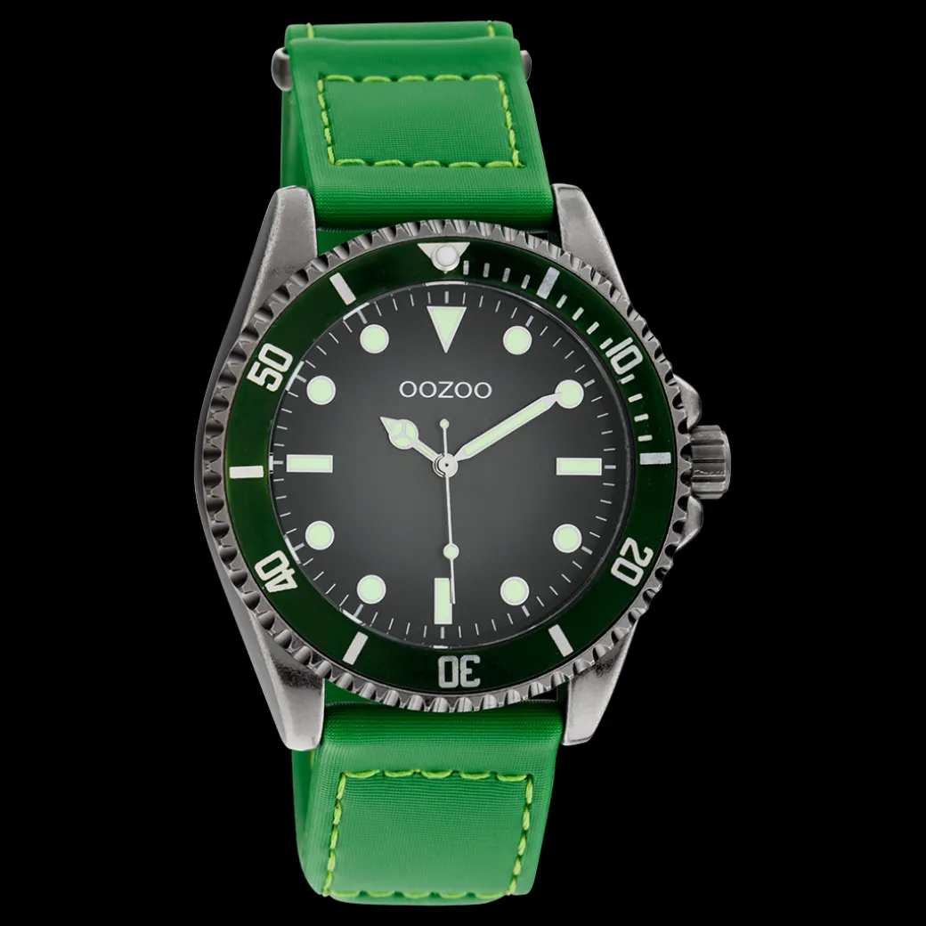 Titanium OOZOO horloge met groene klittenband polsband - C11010