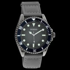 Titanium OOZOO horloge met grijze klittenband polsband - C11011
