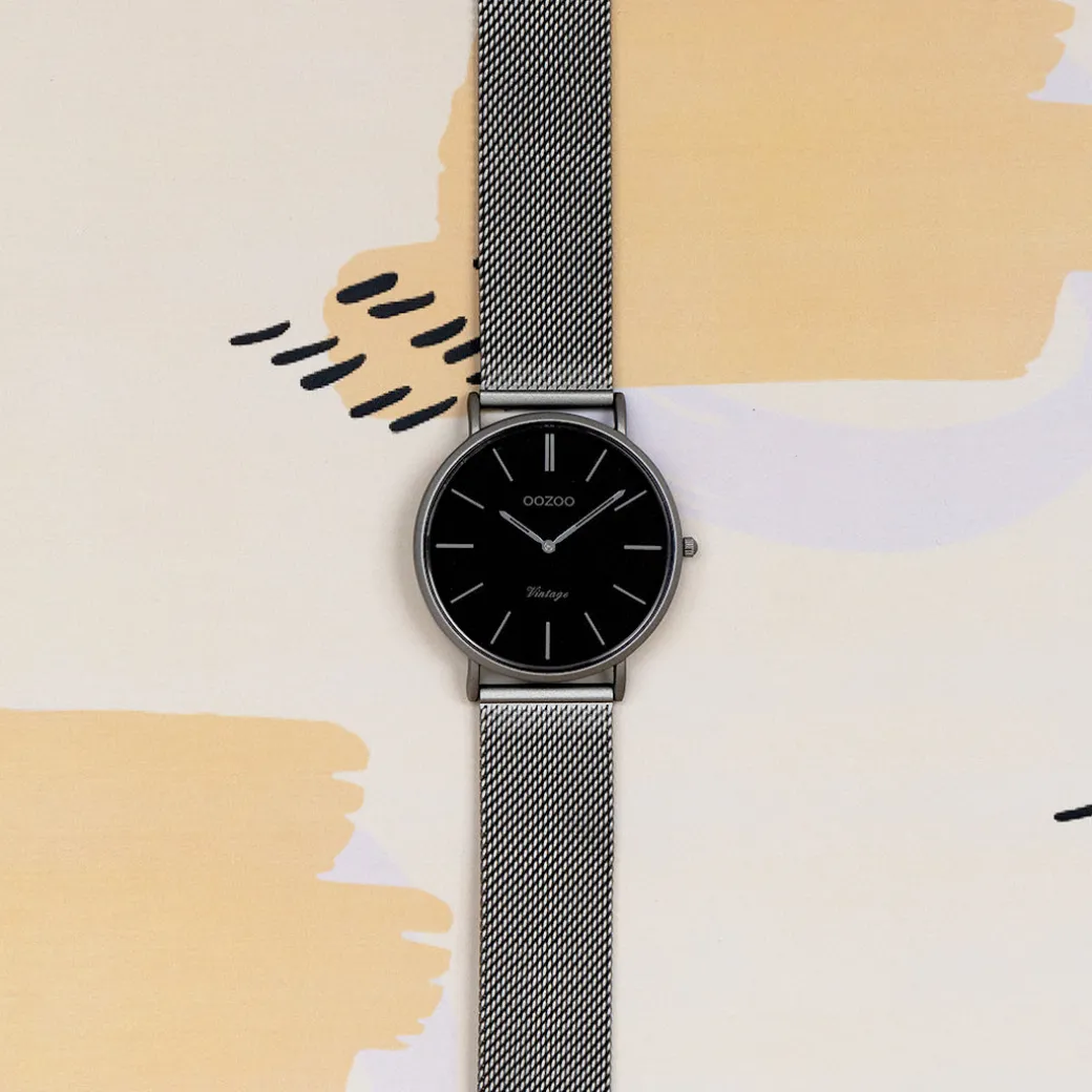 Titanium OOZOO horloge met metalen mesh armband - C9929