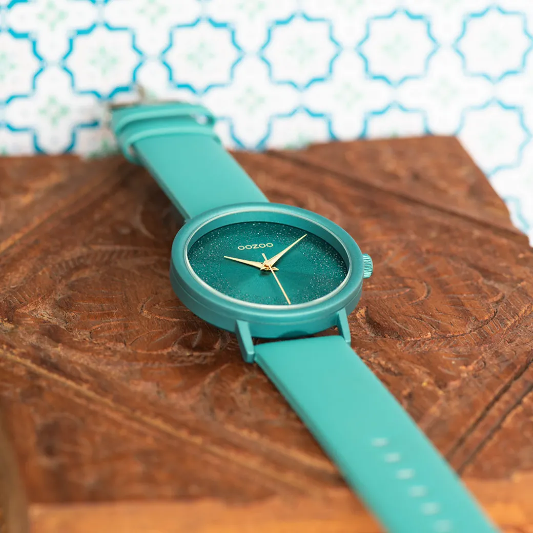 Viridiaan groene OOZOO horloge met leren band - C10581