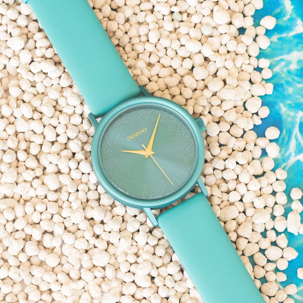 Viridiaan groene OOZOO horloge met leren band - C10581