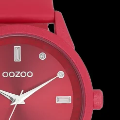 Viva magenta OOZOO horloge met leren band - C11286