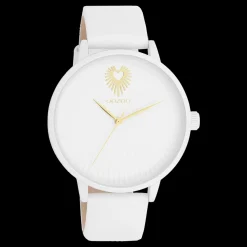Witte OOZOO horloge met leren band - C11343