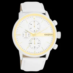 Witte OOZOO horloge met leren band - C11313